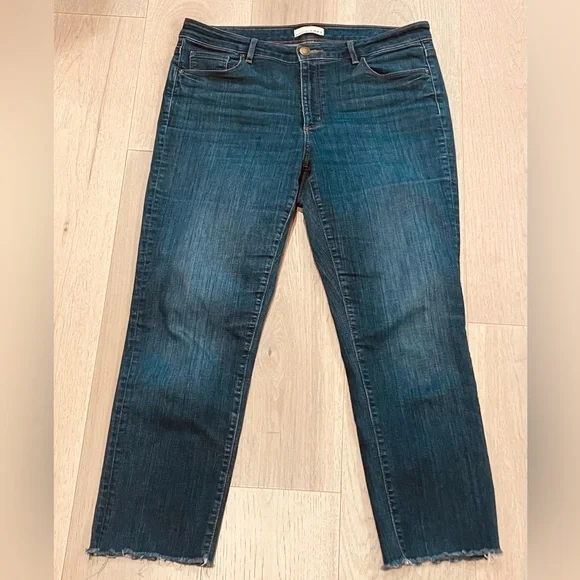 LOFT Curvy Straight Jean Raw Hem 31/12 - Picture 3 of 6